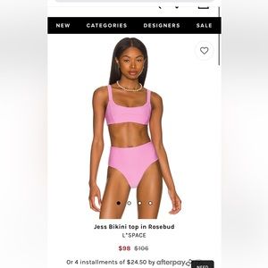 NWT L*Space Jess Desi Bikini Set Rosebud Pink Ribbed